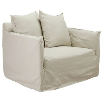 Como Linen Armchair - 1.5 Seater - 110 x 87 x 78cm 