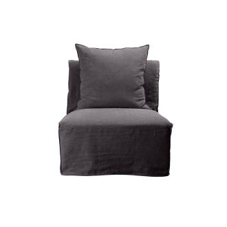 Como Armless Charcoal Slipper Chair Cover - 1 Seater - 101 x 87 x 78cm 